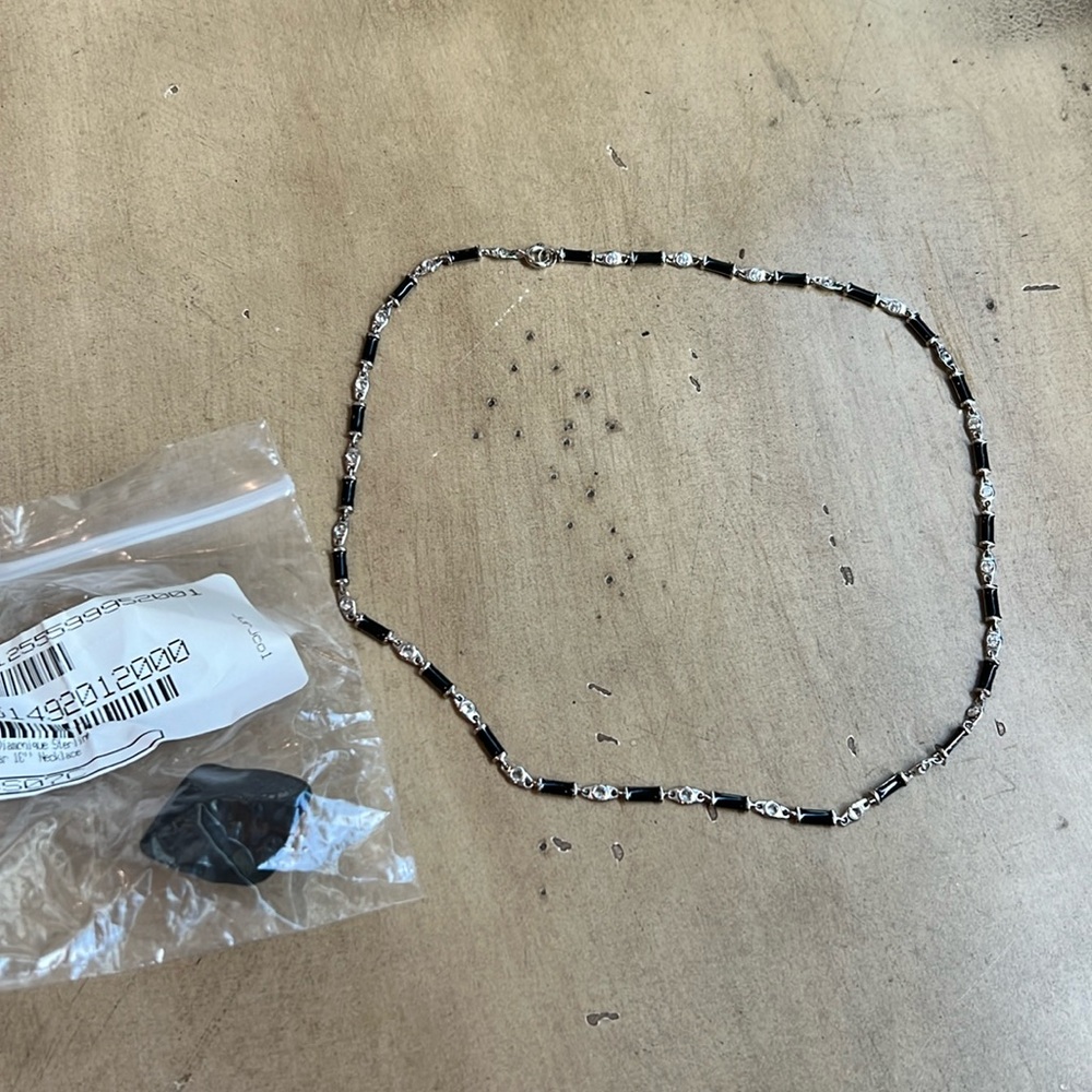 Diamonique‎ Sterling Silver Enamel Necklace
